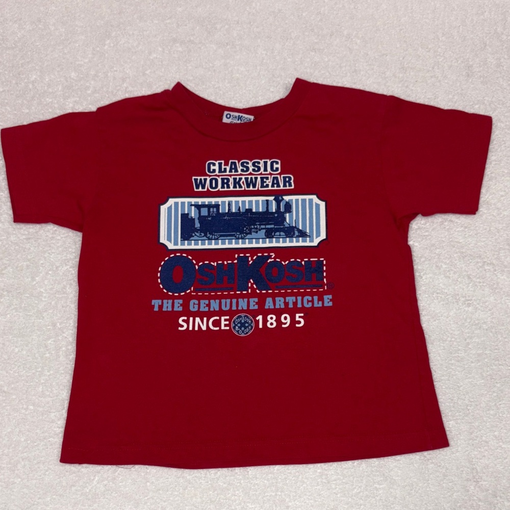 Vintage OshKosh B'gosh Red train engine made in USA boys size 4
